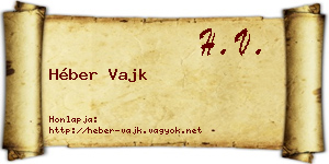 Héber Vajk névjegykártya